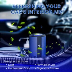 CHEERY Portable Mini Car Air Purifier, Car Odor Eliminator | Air Purifier for Car, Small Room Air Purifier, Desk Air Purifier from Dust, Pollen & Smoke (Navy Blue)