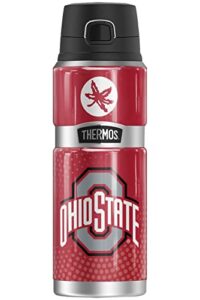 thermos the ohio state university official circle dots stainless king stainless steel drink bottle, vacuum insulated & double wall, 24oz
