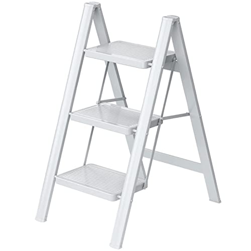 3 Step Ladder,Folding Step Stool with Wide Anti-Slip Pedal,330lbs Load Capacity,Lightweight and Portable for Kitchen Space Saving