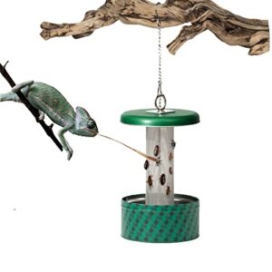 chameleon feeding bowl,hookable lizard feeder with metal mesh column for prey to climb and move,suitable for lizard, iguana, gecko,bearded dragon