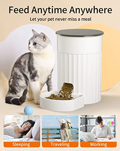 PAPIFEED Automatic Cat Feeders with APP: WiFi Pet Smart Dry Food Dispenser with Alexa & Scene Missions,Timed Auto Pet Feeder for Cats, Rabbits & Small Dogs Up to 10 Meals Per Day (12Cup/3L)