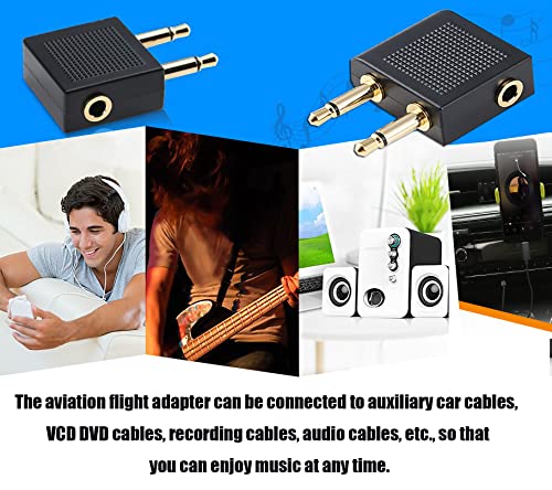 Airplane Headphone Adapter,Airfly Pro Plug,3.5mm Dual Stereo Jack male to female Airline Headset Adapter flight audio conversion Plug Compatible with Sony MDR-1000X/WH-1000XM4/WH-1000XM5 Headphones