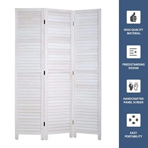 3 Panel Room Divider Privacy Screen 4.3 Ft Tall Privacy Wall Divider 67.7" x 16.9" Each Panel Folding Wood Screen for Home Office Bedroom Restaurant
