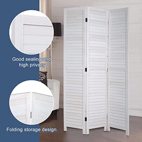 3 Panel Room Divider Privacy Screen 4.3 Ft Tall Privacy Wall Divider 67.7" x 16.9" Each Panel Folding Wood Screen for Home Office Bedroom Restaurant