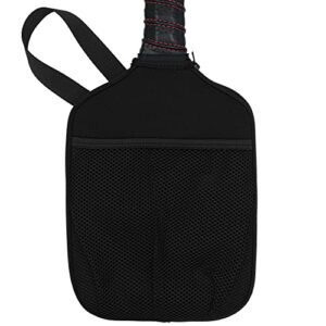 heyskay pickleball paddle cover sleeve pickleball racket sleeve bag with handle strap pickle-ball equipment protective paddle sleeve with mesh pocket sport pickleball carry bag(black)