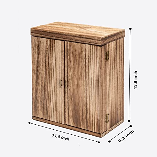 Poyilooo Jewelry Box Organizer, Large Jewelry Boxes for Women, Great Storage Earring Organizer Display for Necklace Earring Ring Bracelet, Rustic Wood Jewelry Organizer Box for Girls, Ideal Gift