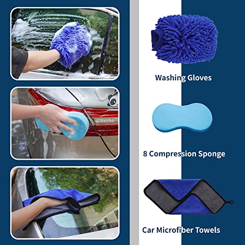 bemece 29 Pieces Car Detailing Kit Car Cleaning Tools Auto Detailing Drill Brush Car Wash Kit - Car Detail Brush Set for Cleaning Wheels Interior Exterior Leather Dashboard Vents