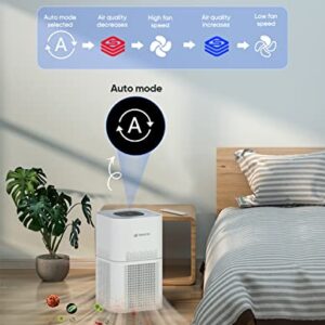 Dayette HEPA Air Purifiers for Home Large Room, CADR 300+m³/h Up to 1290ft² with Air Quality Sensor, H13 True HEPA Filter Remove 99.97% of Dust, Mold, Allergies, Odor, Pets Dander, Smoke, Pollen