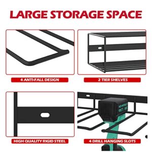 F4SPEED Large Power Tool Organizer and Storage, Garage Tool Storage Organizer Holder Garage Organizers and Storage Rack