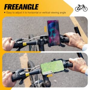 Cycleafer Bike Phone Holder & Motorcycle Phone Mount for Hands-Free Navigation with iPhone 14 Plus/Pro Max, 13 Pro Max, S9, S10 & Other 4.7"-6.8" Smartphones, Scooter Phone Clip