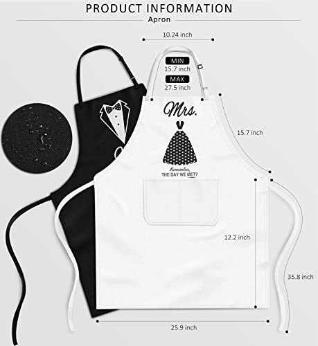 Wedding Gifts Engagement Gifts for Couples Mr and Mrs Aprons for Couples Gifts, Bridal Shower Gift Anniversary Christmas Gifts for Couple Mr and Mrs Gifts, 8 Pack Kitchen Cooking Apron Gift Set