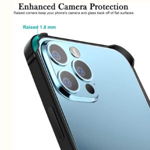 Aluminum Frame Metal Bumper Frame Slim Hard Case Cover for iPhone14 pro max, Metal Frame Armor with Soft Inner Bumper, Raised Edge Protection (Black, 6.7" iPhone 14 pro max)