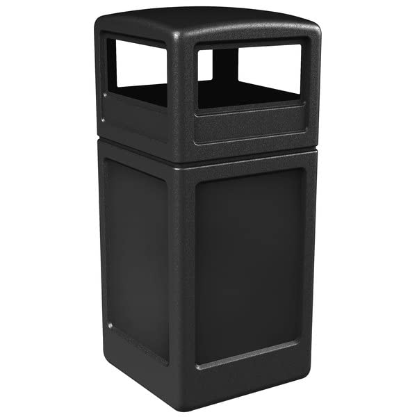 42 Gallon Square Waste Container and Dome Lid Set, Big Trash Can, Outdoor Trash Can for Patio, Outdoor Trash Can with Lid, Garbage Can, Recycle Bin, Exterior Trash Can