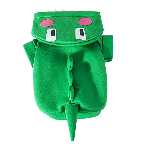 Pet Funny Hoodie Ugly Christmas Sweater Cold Weather Warm Coat for Puppy Small Dog Halloween Party Costume Cute Hoodie (XX-Large, Green Dinosaur)