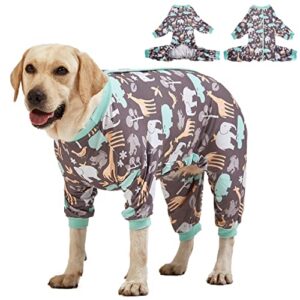 lovinpet dog onesie, hippos zoo cozy dog pajamas, slim fit, lightweight pullover pajamas/full coverage dog pjs/back snap button is only decoration/medium