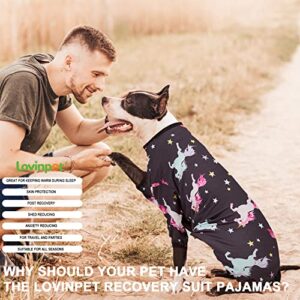 LovinPet Dog Pajamas for Dogs - Post-Surgical Recovery for Big Dogs, Lightweight Pullover Dog Pajamas, Full Coverage Dog pjs, Wild Horses Galloping Print/Medium