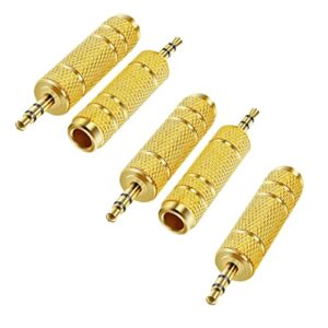 sam&johnny stereo audio adapter 1/4 inch(6.35mm) female to 1/8 inch(3.5mm) male stereo headphone adapter trs adapter for aux adapter, guitar, headphone, amplifier(5-pack)