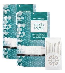 fresh nest refrigerator deodorizer (2-pack) - fridge and freezer odor eliminator