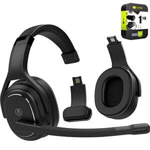 rand mcnally dryve220 cleardryve 220 premium 2-in-1 wireless headset bundle with 1 yr cps enhanced protection pack, black, e9rmdryve220