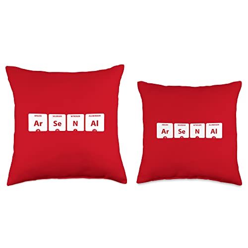 Periodic Table Tees Co Ar-Se-N-Al Periodic Table of Elements Throw Pillow, 18x18, Multicolor