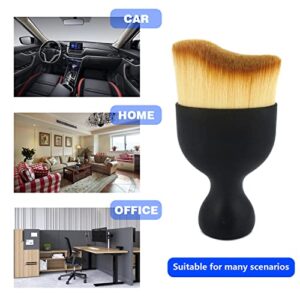 Ajxn 1 PC Car Interior Cleaning Soft Brush, Auto Detailing Brush, Car Dash Duster Brush for Dashboard, Applicable for Cleaning Car Interior or Exterior, Air Vent, Dashboard, Emblems, Engines (Yellow)