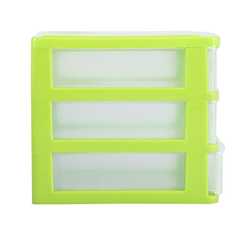 TOPINCN Plastic 3 Drawer Jewelry Box, Compact Storage Organization Drawers Set for Cosmetics, Dental Supplies, Hair Care, Bathroom, Office, Dorm, Desk, Countertop(3 Layers of Green)
