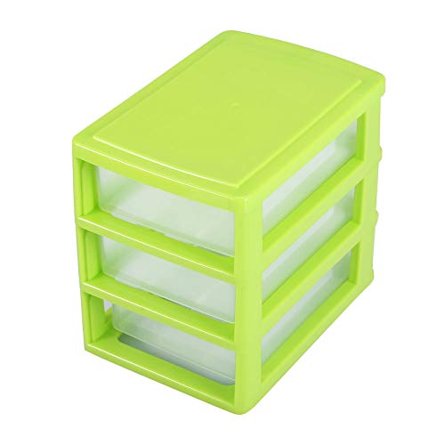 TOPINCN Plastic 3 Drawer Jewelry Box, Compact Storage Organization Drawers Set for Cosmetics, Dental Supplies, Hair Care, Bathroom, Office, Dorm, Desk, Countertop(3 Layers of Green)