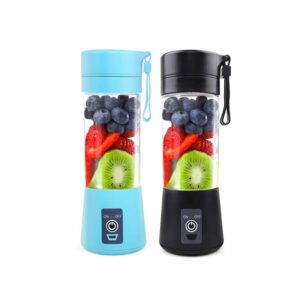 Portable Blender, Personal Mixer Fruit Ice Crushing Rechargeable with USB, Mini Blender for Smoothie, Fruit Juice, Milk Shakes, 13oz, Six 3D Blades for Great Mixing (Black)