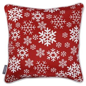 Pillow Perfect Outdoor/Indoor Merry Christmas Snowflakes Red Throw Pillow, 0
