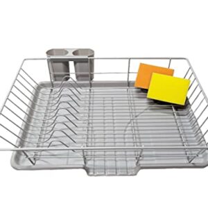 3 Pc Grey Dish Drying Rack Set | Dish Rack | Sink Drying Rack | Dish Drainer | Sink Dish Rack (Matt Grey)