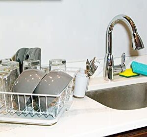 3 Pc Grey Dish Drying Rack Set | Dish Rack | Sink Drying Rack | Dish Drainer | Sink Dish Rack (Matt Grey)