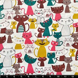 100% cotton fabric by the yard for sewing, quilting, diy crafts - 62 inches wide (no. 2 - kitten cats)