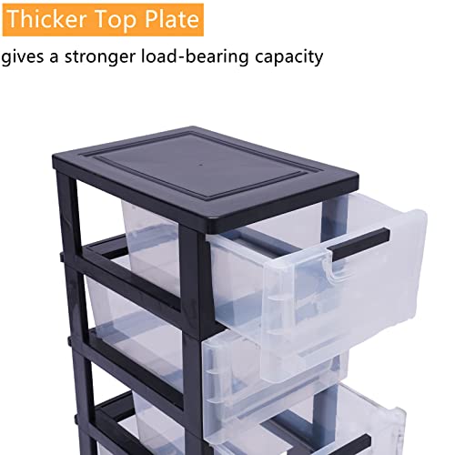 Gdrasuya10 Plastic Drawers Storage Cabinet with 5 Drawers Tall Closet Display Drawers Dresser Organizer for Playroom,Bedroom Furniture,Stackable Vertical Clothes Tower Small Chest Closet