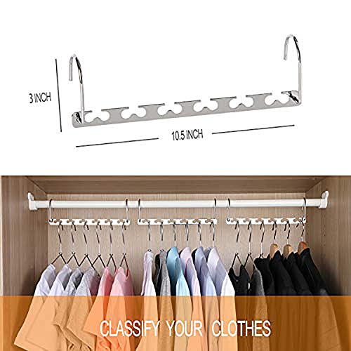 Amikadom #333ZZj Magic Stacking Wardrobe Hanger Multifunctional Folding Metal Drying Rack to Save and Organize Closet Space