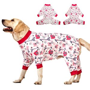 lovinpet boxer large dog onesies, pet anxiety relief, anti licking, post surgery recovery clothe, lightweight stretch fabric, jungle dreams fuchsia print, large dog jammies, large breed pet pj's /2xl