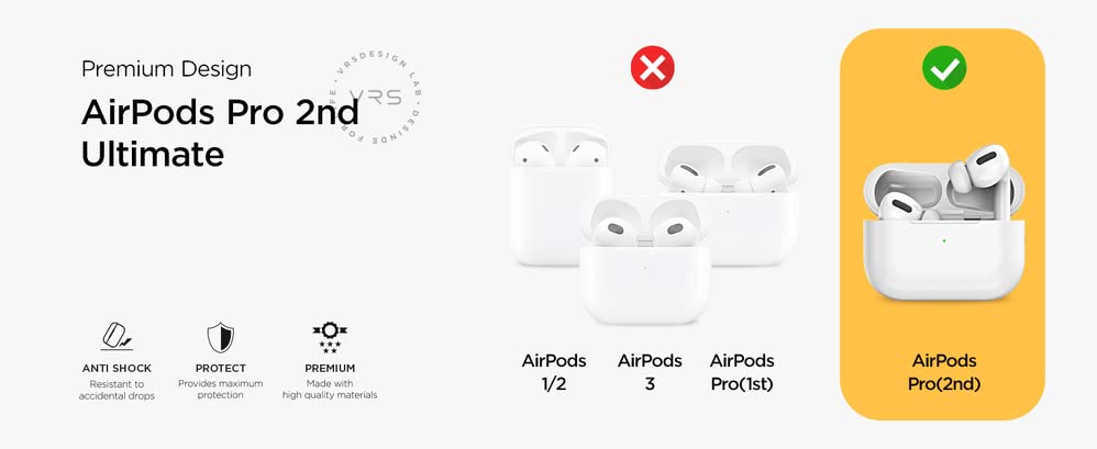 VRS Design Terra Guard Ultimate Airpods Pro Case for Apple Airpods Pro 2nd Generation (2022)