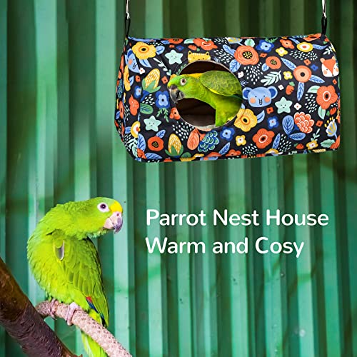 LyssKMK Parrot Nest House Bird Winter Warm Bed Bird Snuggle Hanging Hut Bird Parrot Hammock Bird Sleeping Hideaway Cave for Cockatiels Parakeet Budgies African Grey Parrot Budgies Lovebird L