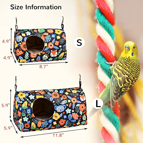 LyssKMK Parrot Nest House Bird Winter Warm Bed Bird Snuggle Hanging Hut Bird Parrot Hammock Bird Sleeping Hideaway Cave for Cockatiels Parakeet Budgies African Grey Parrot Budgies Lovebird L