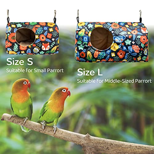 LyssKMK Parrot Nest House Bird Winter Warm Bed Bird Snuggle Hanging Hut Bird Parrot Hammock Bird Sleeping Hideaway Cave for Cockatiels Parakeet Budgies African Grey Parrot Budgies Lovebird L