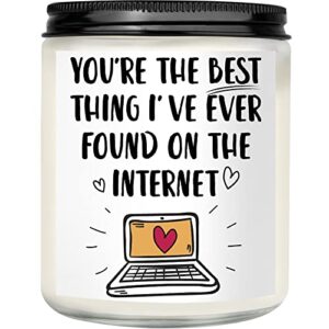 Gifts for Girlfriend,Boyfriend,Lavender Candle,Romantic Gifts,Girlfriend Gift,Anniversary Thanksgiving&Christmas Gift, Met Online Gift,Funny Gift for Her,Women,Bestie,Wife,Husband,Netizens