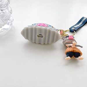 heenhdfd Designed for Airpod Pro, Airpod Pro Cartoon Silicone Earphone Sleeve Shockproof Waterproof Protective Earphone, with Cute Anime Keychain Anti-Lost (pro Pig Head Cover)