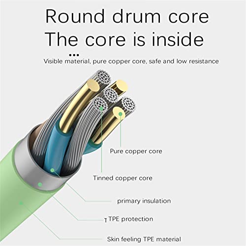 BGNTBUK Headphone Cord Extension 6ft Type C USB Cable 6A Fast Charge Cable Suitable compitable with Huawei Fast Charging USB Charger Cables Data Cord Usb3 Cable Male to Male 6ft