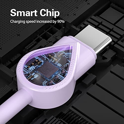 BGNTBUK Phone Charging Cables 2PCS 1m 3A Silicone Data Cable Mobile Phone Color Fast Charging Line Liquid Soft Plastic Flash Charging Cable C Charging Cable for Laptop