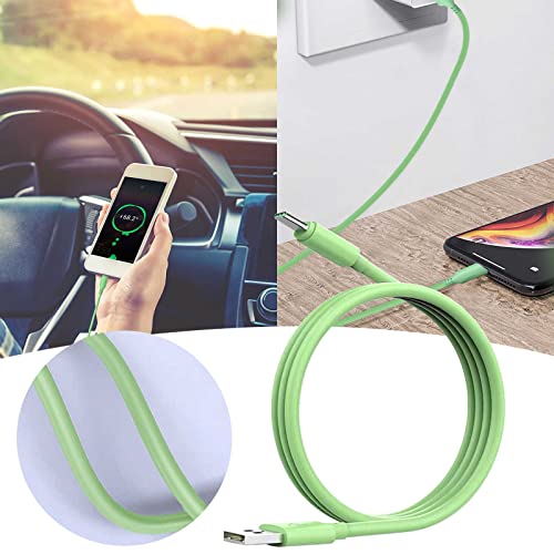 BGNTBUK Super Fast Charging Cable Type C 1.2m Silicone Data Cable Mobile Phone Color Fast Charging Line Liquid Soft Plastic Flash Charging Cable Suitable for Tpye C Extension Chord 6ft