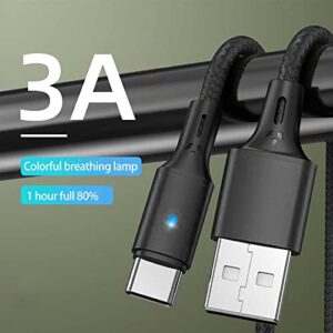 BGNTBUK Type C to Type C Cable 3A Super Fast Charge Braided Alloy LED Front Light Data Cable Suitable for Type C Charging Cable Usb3 Extension Cable 25 Ft