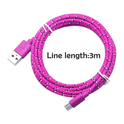 BGNTBUK C Cable 3M Type C to Type C Extension Cable Mobile Phone Charging Cable Charger Data Cable Connection Cable Silicone Smooth on Slow