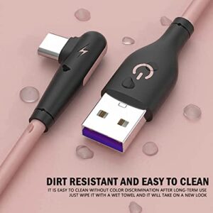 BGNTBUK Fast Charging Cable USB C Cable Right Angle 90° Elbow USB A to C Liquid Silicone Fast Charging Cable Type C to Type A
