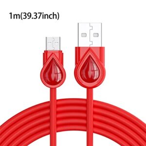 BGNTBUK Phone Chargers for Android 2PCS 1m 3A Silicone Data Cable Mobile Phone Color Fast Charging Line Liquid Soft Plastic Flash Charging Cable Test Light