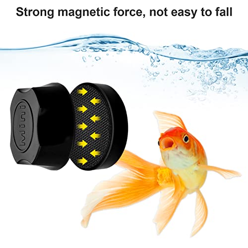 Lychee Mini Magnetic Algae Scraper Fish Tank Glass Scrubber, Aquarium Cleaning Brush (Black)