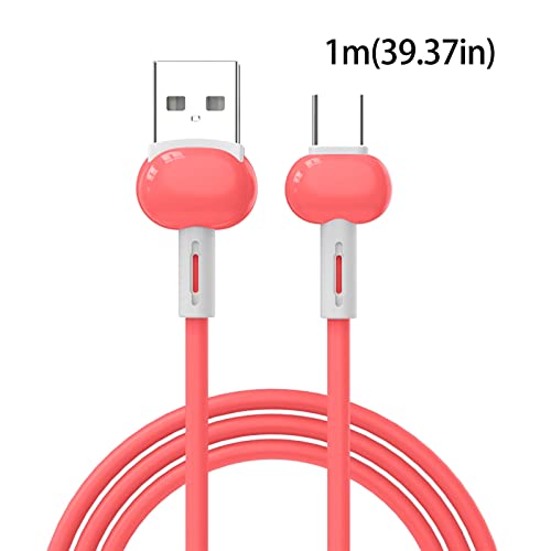 BGNTBUK Phone Chargers 2PC 1m 3A Silicone Data Cable Mobile Phone Color Fast Charging Line Liquid Soft Plastic Flash Charging Cable Charger Cable Magnetic